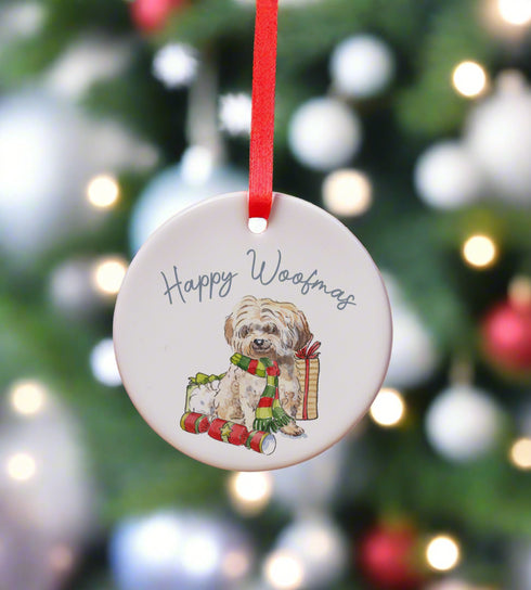 Havanese Fawn Ceramic Circle Decoration